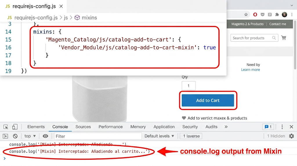 Mixin interceptando Add to Cart sin override